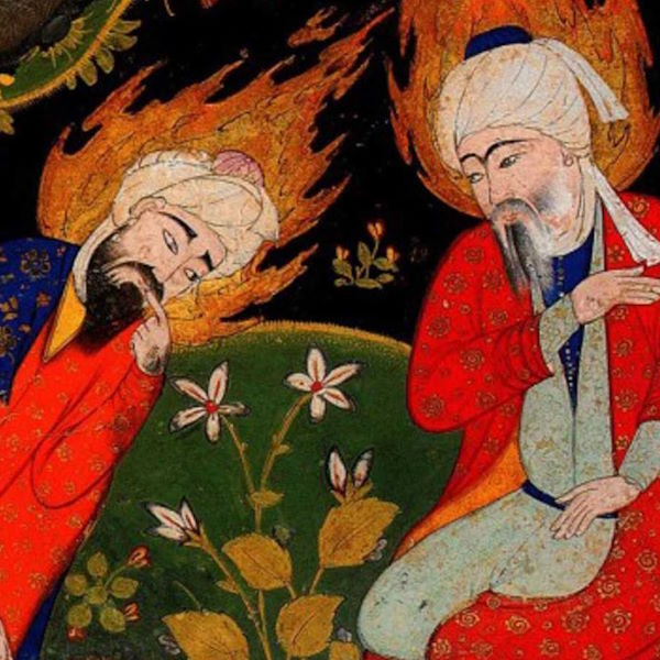 Elias und Chidr mit flammenden Köpfen