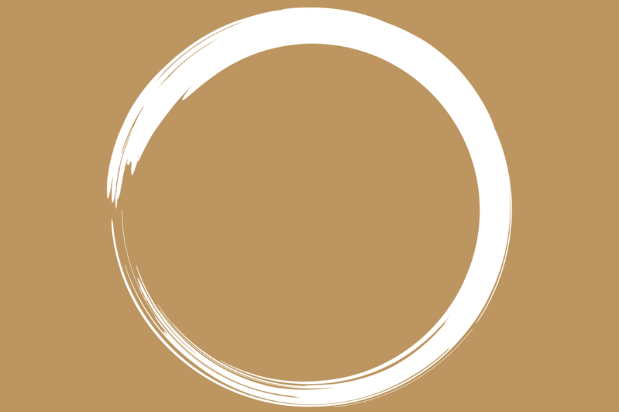 advaita-Kreise auf goldenem Hintergrund